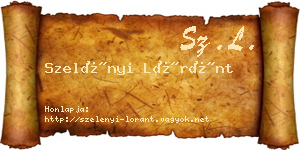 Szelényi Lóránt névjegykártya