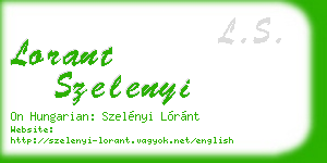 lorant szelenyi business card